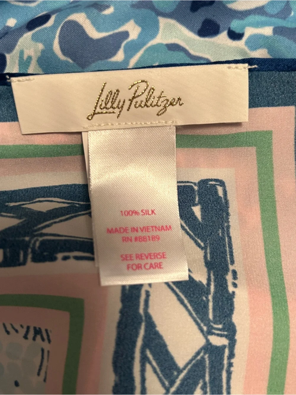 Lilly Pulitzer Silk Scarf Square Starlight Navy Lydia the Lion New in Box GWP